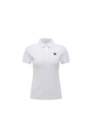 WOMEN TEXTURED HYBRID SHORT T-SHIRT_WH_WHITE-a