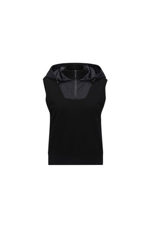 WOMEN FA HOODED KNIT VEST_BK