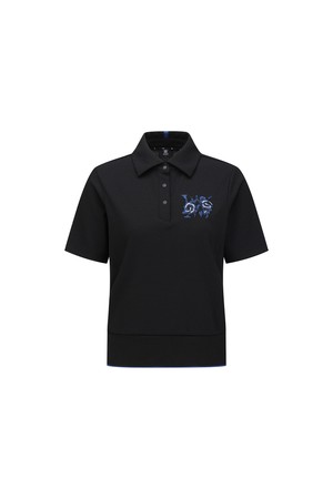WOMEN FA BLOUSON SHORT T-SHIRT_BK