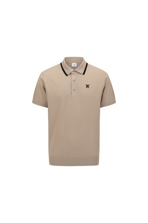[ANEW GOLF] MEN ROPE LOGO SHORT SLEEVE T-SHIRT_BE_BEIGE-a