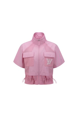 [ANEW GOLF] WOMEN ESSENTIAL SHORT SLEEVE PLEATS JACKET_PI_PINK-a