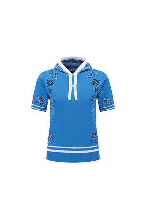 [ANEW GOLF] WOMEN PAISLEY HOODED SHORT SLEEVE SWEATER_BL_BLUE-a