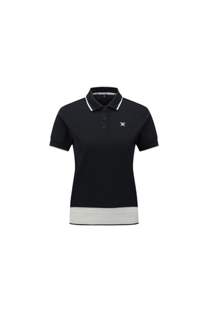 [ANEW GOLF] WOMEN ROPE LOGO T-SHIRT_NA_NAVY-a