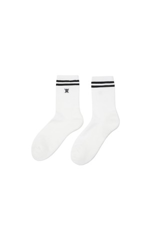 [ANEW GOLF] [ONLINE EXCLUSIVE] MEN MIDDLE SOCKS_WH_WHITE-a
