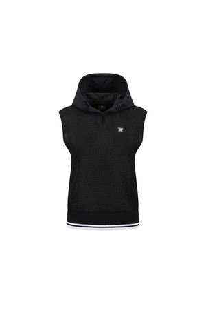[ANEW GOLF] WOMEN HOODED KNIT VEST_BK_BLACK-a