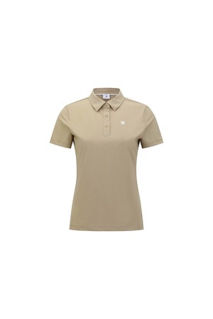 [ANEW GOLF] WOMEN HYBRID SOLID T-SHIRT_BE_BEIGE-a