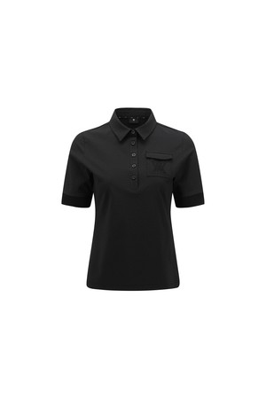 [ANEW GOLF] WOMEN PATCH POCKET T-SHIRT_BK_BLACK-a