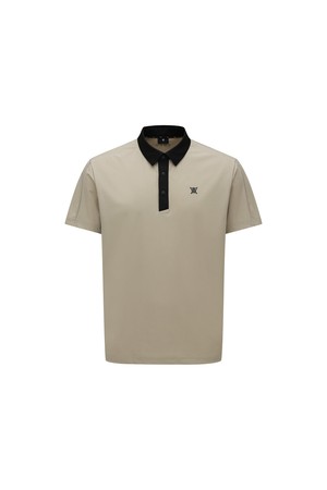 [ANEW GOLF] MEN HYBRID SOLID T-SHIRT_BE_BEIGE-a