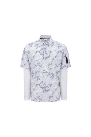 [ANEW GOLF] MEN ABSTRACT LAYERED T-SHIRT_WH_WHITE-a