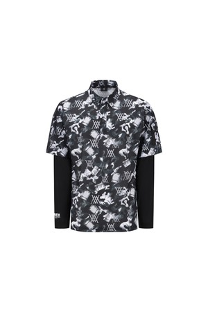 [ANEW GOLF] MEN ABSTRACT LAYERED T-SHIRT_DG_GREY-a
