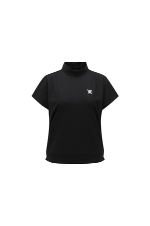 [ANEW GOLF] WOMEN MOCK NECK ANORAK T-SHIRT_BK_BLACK-a