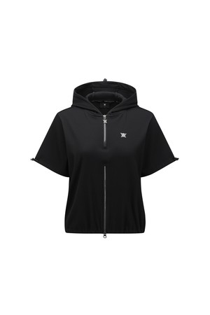 [ANEW GOLF] WOMEN ABSTRACT DOUBLE ZIP ANORAK T-SHIRT_BK_BLACK-a