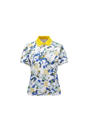[ANEW GOLF] WOMEN ABSTRACT PATTERN BLOUSON T-SHIRT_WH_WHITE-a