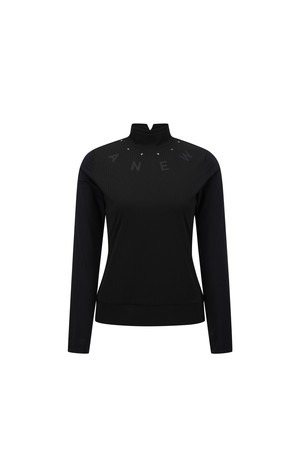 [ANEW GOLF] WOMEN MOCK NECK COOLING SLEEVE T-SHIRT_BK_BLACK-a