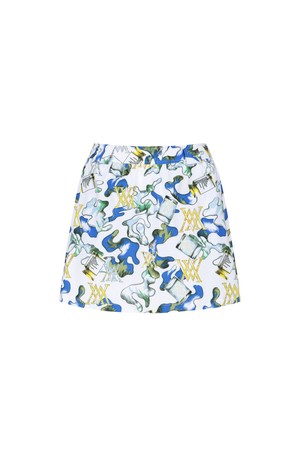 [ANEW GOLF] WOMEN ABSTRACT VOLUME FLARE SKIRT_WH_WHITE-a