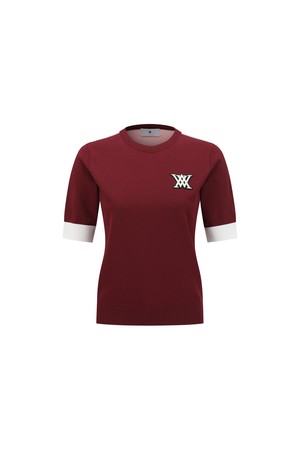 [ANEW GOLF] WOMEN TRANSITION SHORT SLEEVE SWEATER_BU_WINE-a