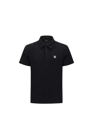 [ANEW GOLF] MEN WAVE TEXTURED TRANSITION SHORT SLEEVE T-SHIRTS_BK_BLACK-a