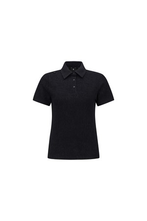 [ANEW GOLF] WOMEN WAVE TEXTURED TRANSITION SHORT SLEEVE T-SHIRTS_BK_BLACK-a