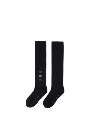 WOMEN POCKER KNEE SOCKS_BK_BLACK-a