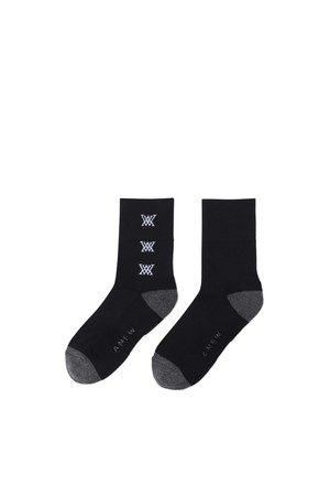 WOMEN TWO WAY MIDDLE SOCKS_BK_BLACK-a