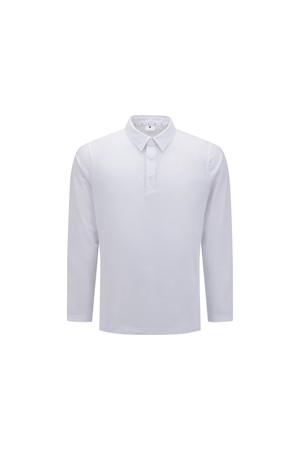 [ANEW GOLF] MEN SOLID LONG SLEEVE COLLAR T-SHIRT_WH_WHITE-a