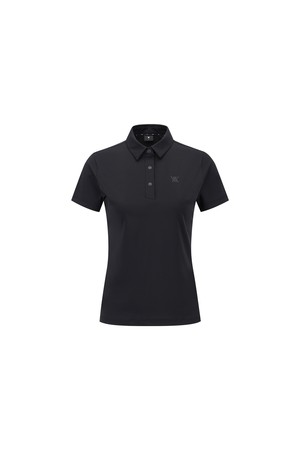 [ANEW GOLF] WOMEN SOLID SHORT SLEEVE COLLAR T-SHIRT_BK_BLACK-a