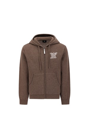 MEN CASHMERE BLEND HOODIE SWEATER CARDIGAN_BROWN-a