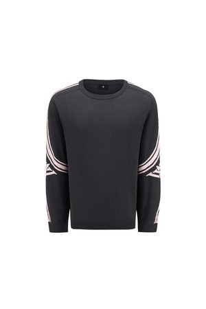MEN LOGO LINE SLEEVE SWEATER_GREY-a