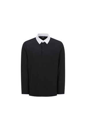 MEN CONTRAST COLLAR T-SHIRT_BK_BLACK-a