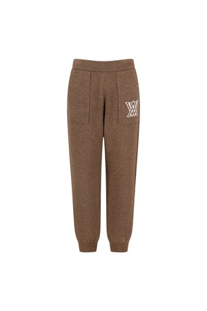 MEN CASHMERE BLEND SWEATER JOGGER PANTS_BROWN-a