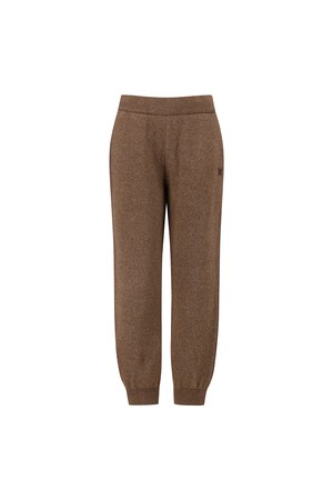WOMEN CASHMERE BLEND SWEATER JOGGER PANTS_BROWN-a