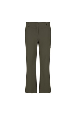 WOMEN SEMI BOOT CUT PANTS_DK_KHAKI-a