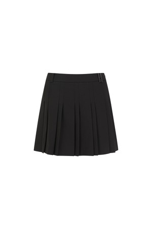 WOMEN PLEATED SKIRT_BK_BLACK-a