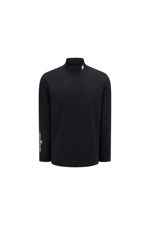 MEN BRUSHED FLEECE MOCK NECK BASELAYER_BLACK-a