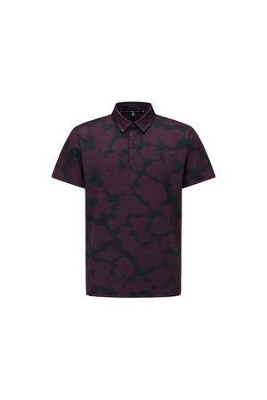 MEN FA FLOWER PATTERN SHORT T-SHIRT _BU_WINE-a