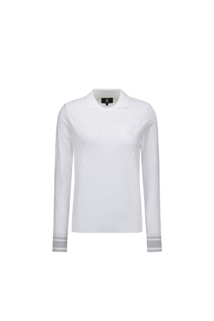 WOMEN FA LOGO PATTERN SWEATER_WH_WHITE-a