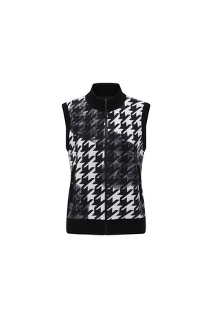 WOMEN FA PATTERN KNIT VEST_BK_BLACK-a