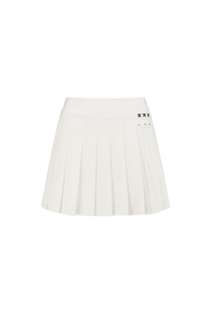 WOMEN FA ESSENTIAL PLEATED SKIRT _WH_WHITE-a