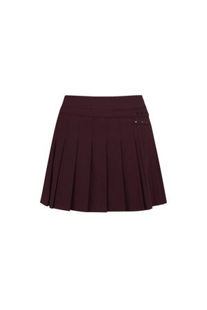 WOMEN FA ESSENTIAL PLEATED SKIRT _BU_WINE-a