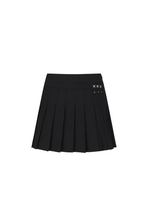 WOMEN FA ESSENTIAL PLEATED SKIRT _BK_BLACK-a