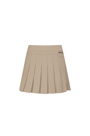WOMEN FA ESSENTIAL PLEATED SKIRT _BE_BEIGE-a