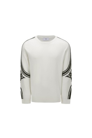 MEN LOGO SLEEVE CREWNECK SWEATER_OW_WHITE-a