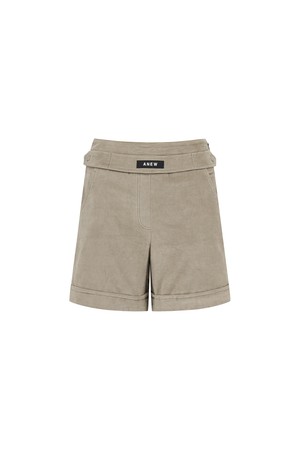 WOMEN VELVET HIGH WAIST HALF PANTS_GR_GREY-a