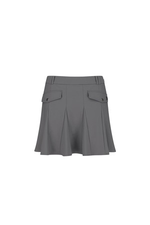WOMEN PANEL FLARE SKIRT_DG_GREY-a
