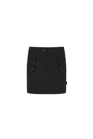 WOMEN FABRIC MIX CARGO SKIRT_BK_BLACK-a