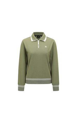 WOMEN TWO TONE COLLAR COMFORT SWEATSHIRT_KHAKI-a