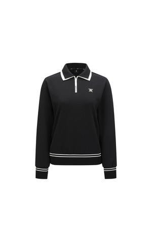 WOMEN TWO TONE COLLAR COMFORT SWEATSHIRT_BLACK-a