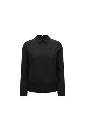 WOMEN LAYERED BACK ZIP T-SHIRT_BLACK-a