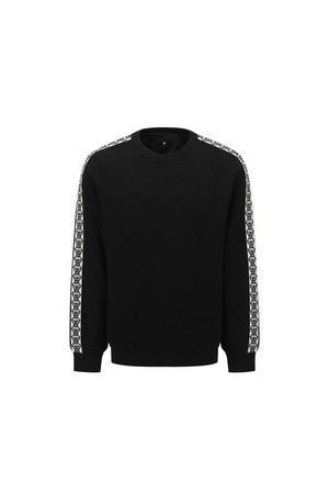 MEN SLEEVE TAPE WINDPROOF SWEATER_BK_BLACK-a