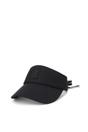 WOMEN KNIT RIBBON VISOR_BK_BLACK-a